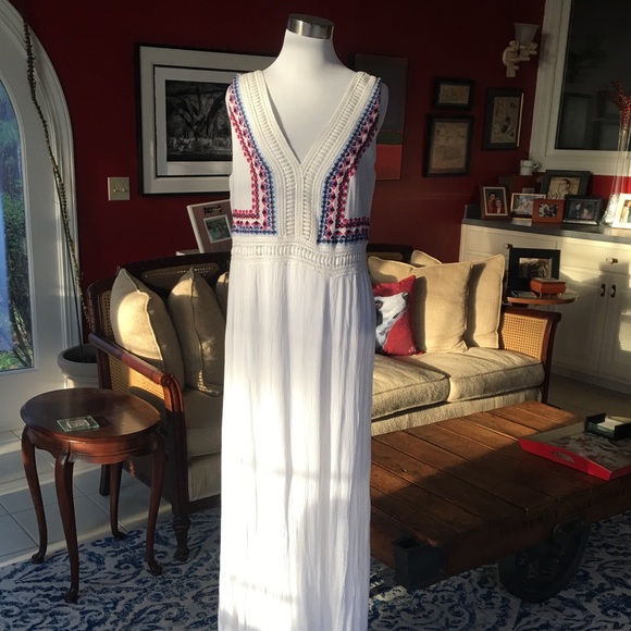 LAST ONE! Spense White Maxi Dress Embroidered NWT - Picture 5 of 8